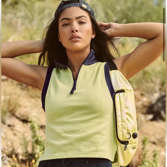 Free People Movement Trail Blaze Green and Navy Vest - Picture 1 of 8